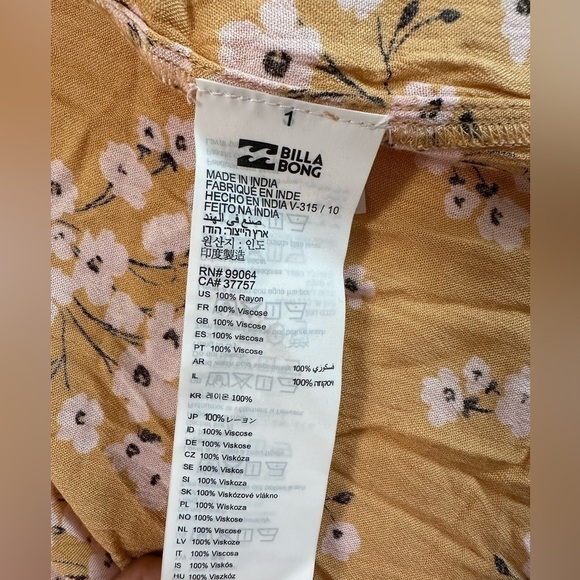 Billabong Ocean Sky Floral Belted Wrap Around Dress Size M/L - Picture 9 of 17